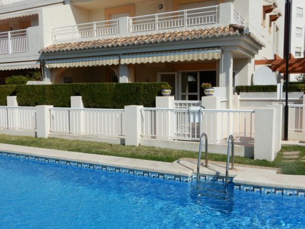 Apartment, pool, blue, grass, sun, awning