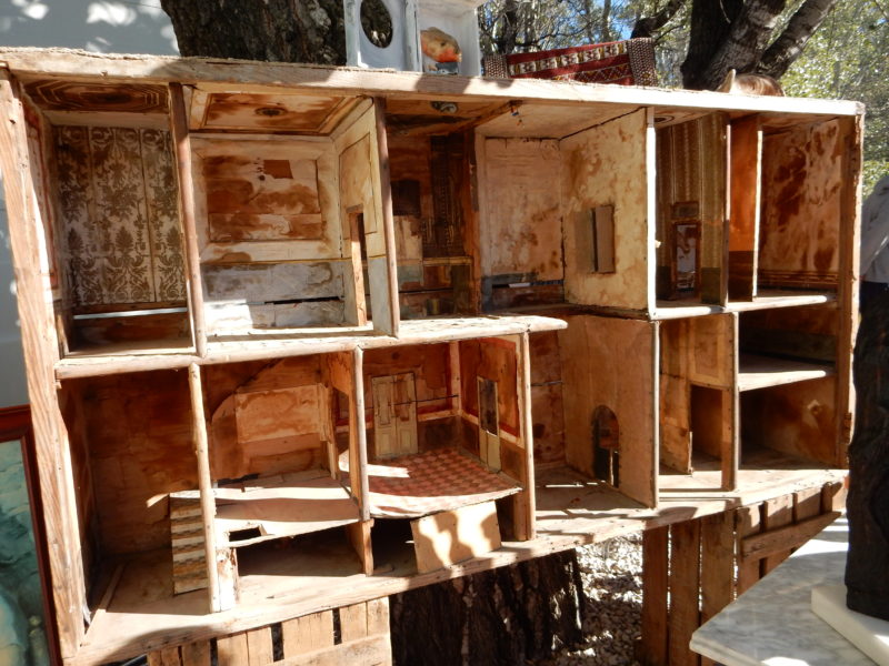 Dolls house, very old, wooden, open front.